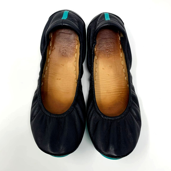 Tieks by Gavrieli Matte Black Ballerina The Ballet Flats Shoes Leather Size US 7 - Picture 1 of 8